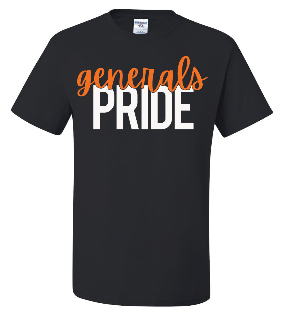 S-O Athletic Booster Club Jerzees Brand Generals Pride Design Short Sleeve Tees