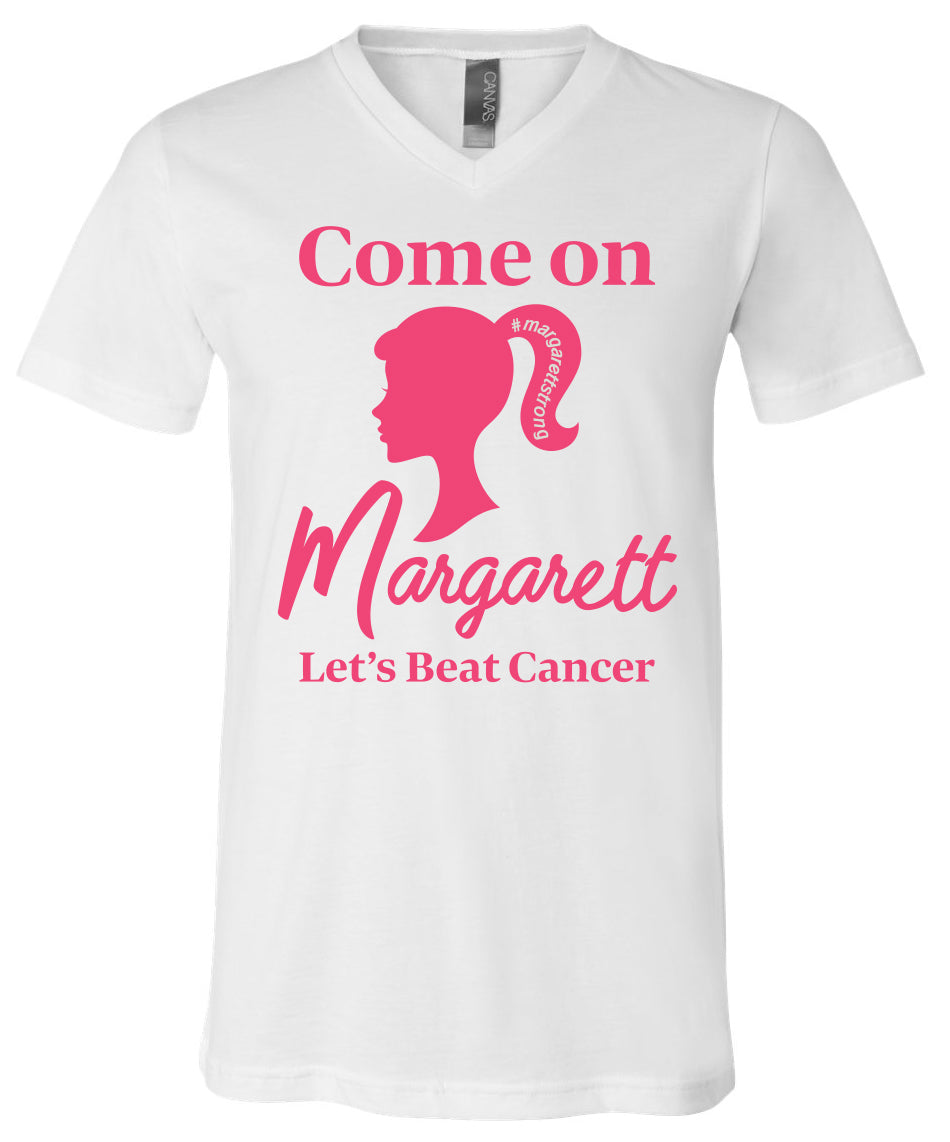 #MargarettStrong Barbie Canvas V-Neck Short Sleeve Tees