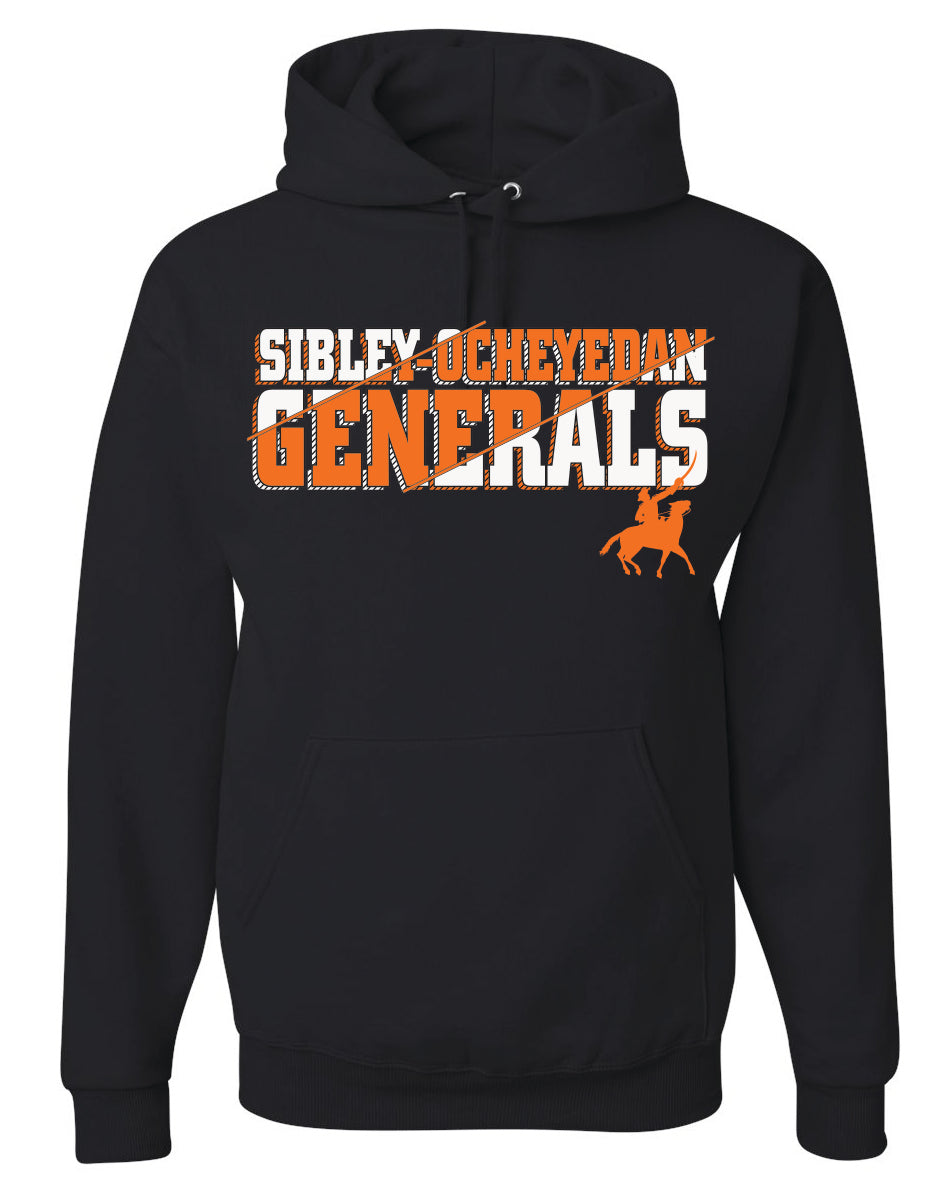 S-O Athletic Booster Club G24-3 Generals Design Jerzees Hooded Sweatshirt