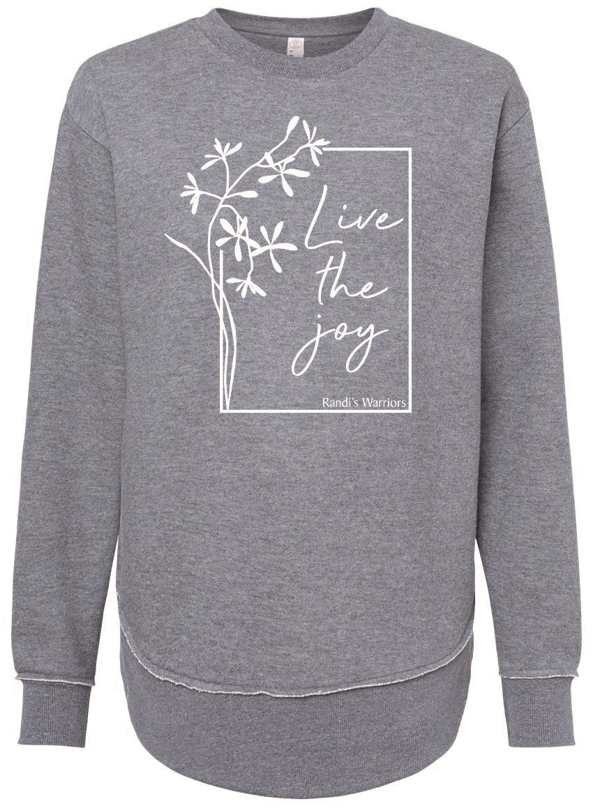 Randi's Warriors LIVE THE JOY LAT Ladies Crewneck Sweatshirts