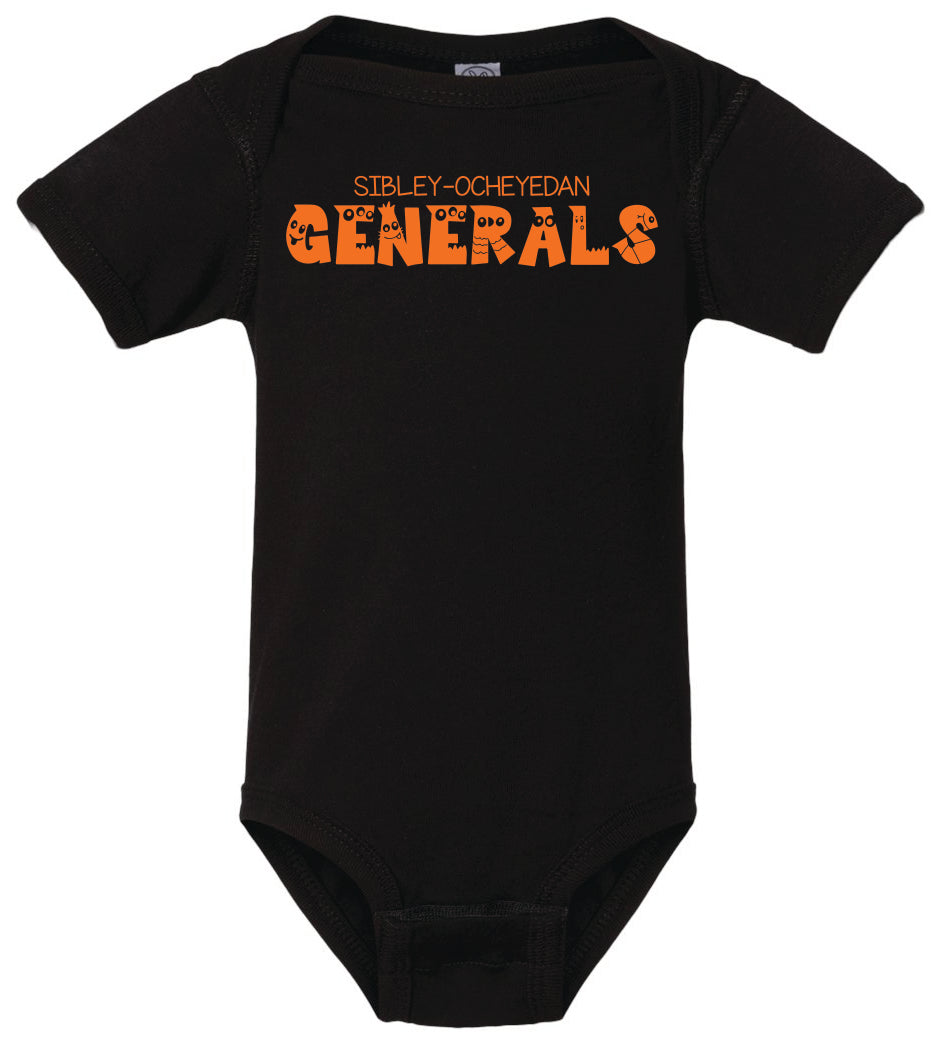 SOAB Generals Little Monsters Design Short Sleeve Onesies