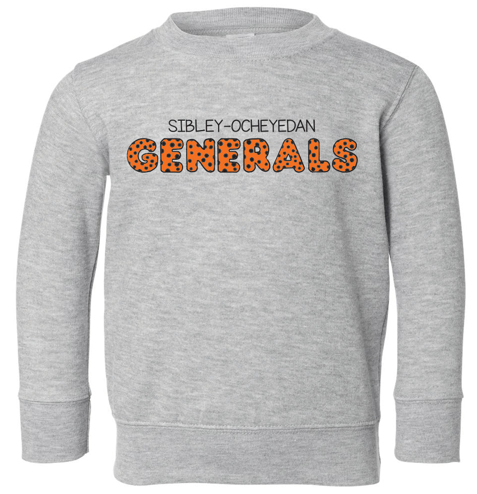 SOAB Generals Polka Dot Design Crewneck Sweatshirts