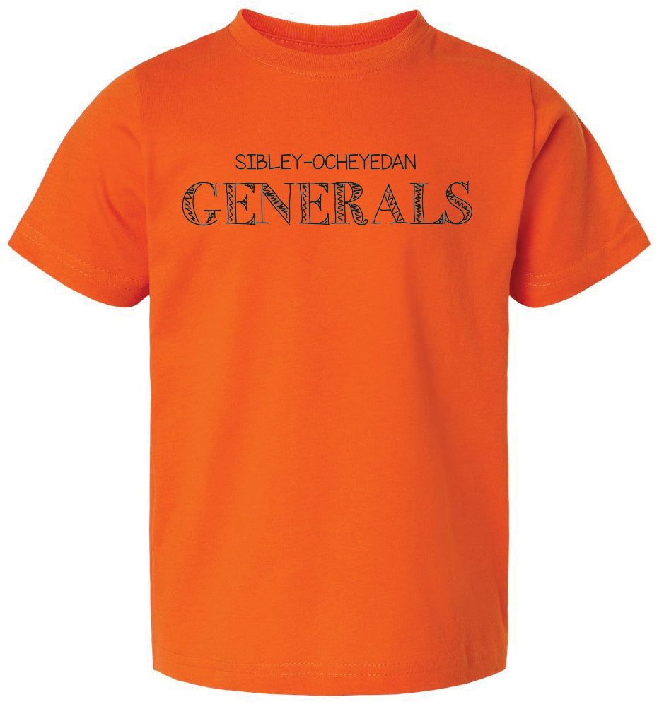 SOAB Generals Scribble Design Short Sleeve Tees