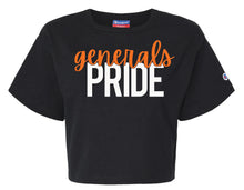 Load image into Gallery viewer, S-O Athletic Booster Club Generals Pride Design Champion Ladies Crop Short Sleeve Tees
