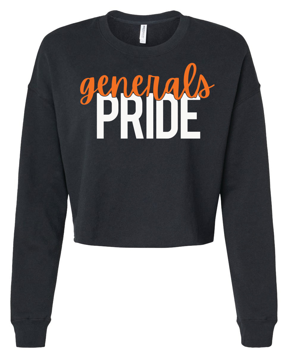 S-O Athletic Booster Club Generals Pride Design Ladies Crop Crewneck Sweatshirts