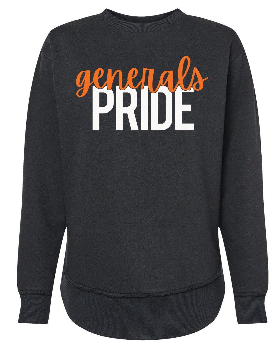 S-O Athletic Booster Club Generals Pride Design Ladies Crewneck Sweatshirts