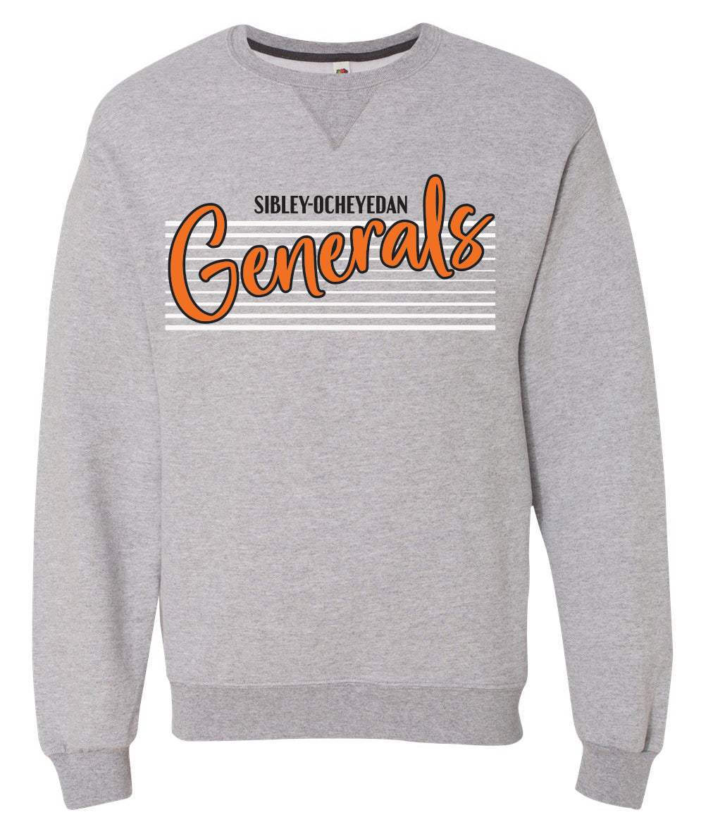 S-O Athletic Booster Club G4 Generals Design Fruit of the Loom Crewneck Sweatshirts