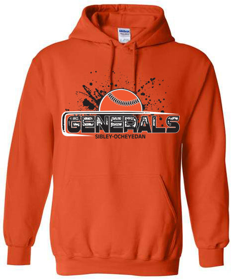 S-O Little League Softball Gildan Orange Hooded Sweatshirt
