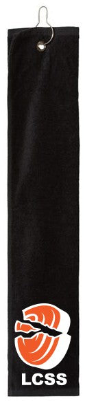 Straight Shooters/ Carmel Towel Company/ Black/Trifold Towel with Grommet